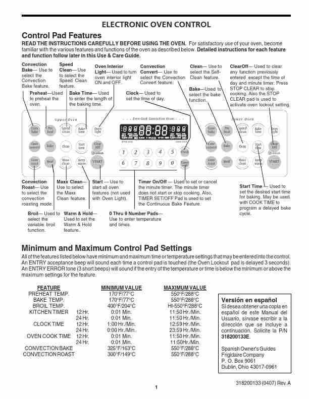 Frigidaire Oven LOWER OVEN-page_pdf